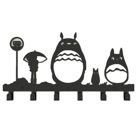 WGW Animal Cat Girl Pattern Classic Simple Metal Bag Hanger Coat Rack Clothing Heavy Hooks Black