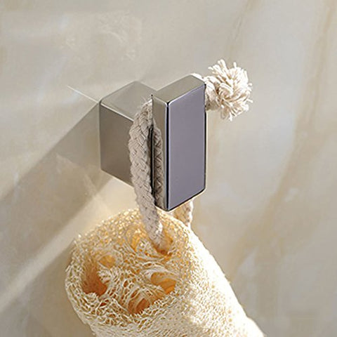 JYPHM Heavy Duty Stainless Steel Towel Hook Wall Mount/Coat Hook Polished Finish Square Style