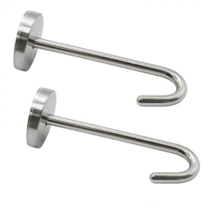 Pomeat Stainless Steel Under Cabinet Hook for Bananas or Heavyweight Kitchen Items, 2 Pack (included screws)