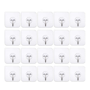 Hooks Heavy Duty Hooks - 20 Packs 22Lbs command Hooks Utility Hooks Heavy Duty Wall Hooks Waterproof Reusable Seamless Sticky Hook For Bathroom Kitchen Wall Door Ceiling And More