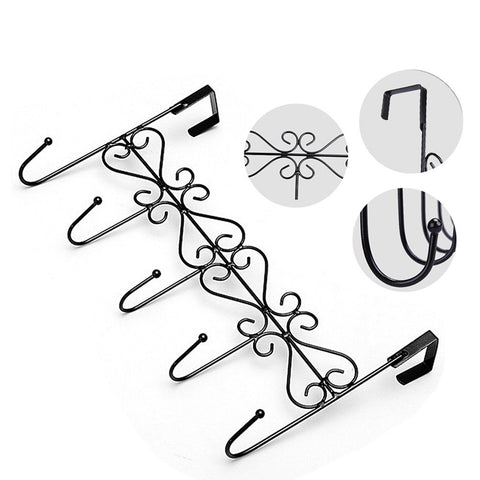 Over the Door Hook, FAVOLOOK Hook Hanger Bathroom Kitchen Organizer Wall Hanger Hooks With 5-Hook for Towel Hat Coat Clothes