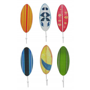 6 Wood Surfboard Towel Hooks