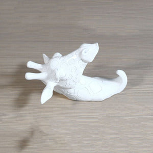 MonkeyJack Giraffe Head Wall Mount Hanger Resin Coat Hat Hook Holder Rustic White