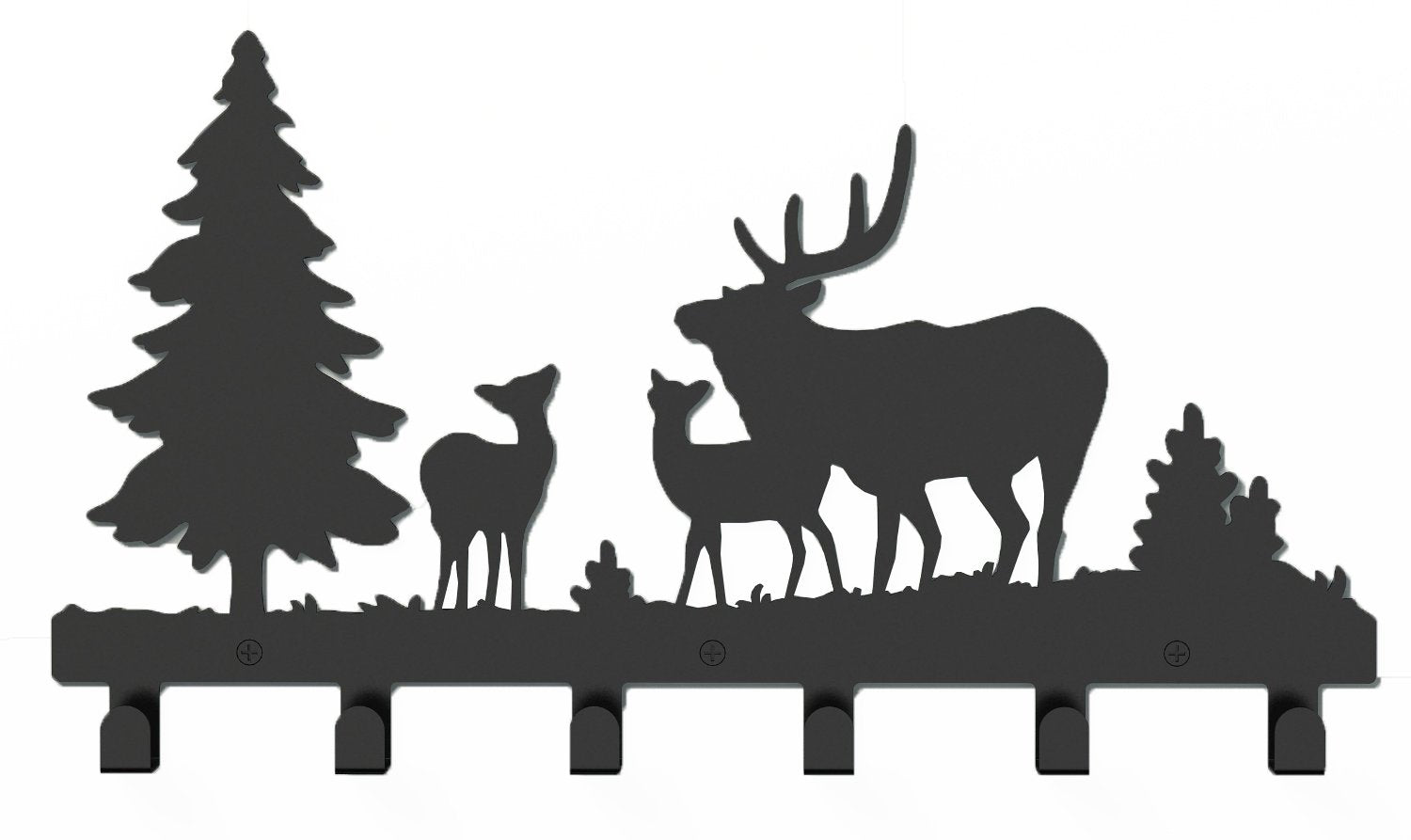 Wander Agio Deer Tree Forest Elk Cartoon Animal Metal Wall Mounted Bag Hanger Coat Rack Clothing Hooks Hanging Racks Black