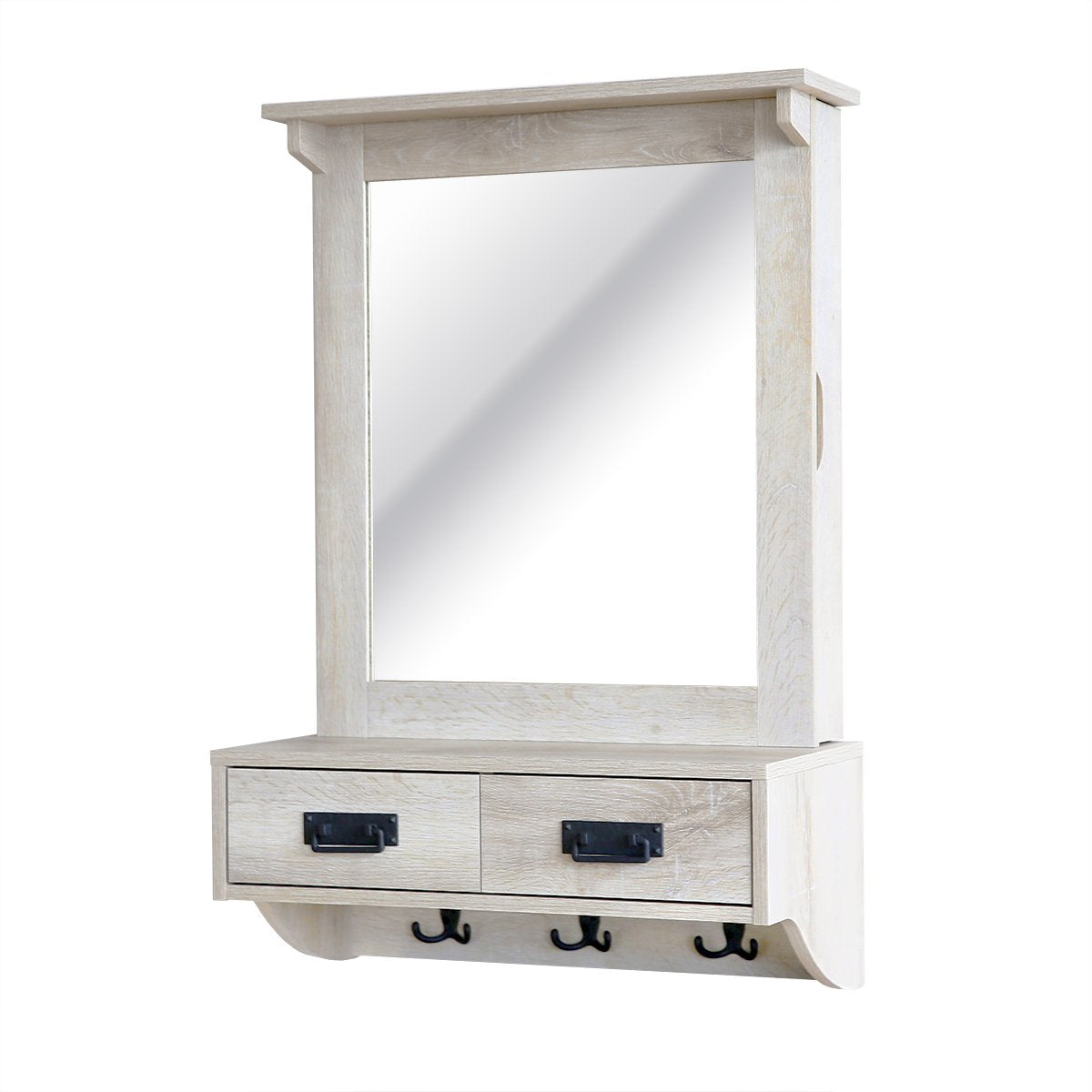 Roomfitters Wall Mount Bathroom Medicine Cabinet Vanity Mirror Storage Cabinet with Side Cork Board Jewelry, White Oak