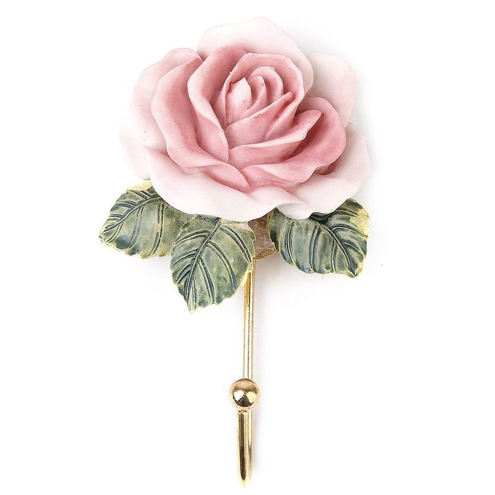 Hook Hanger - TOOGOO(R) 2 x Lovely Resin Coat Hat Robe Towel Hook Hanger Wall Mounted Rose Flower