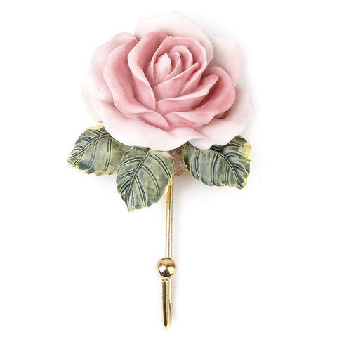 Hook Hanger - TOOGOO(R) 2 x Lovely Resin Coat Hat Robe Towel Hook Hanger Wall Mounted Rose Flower