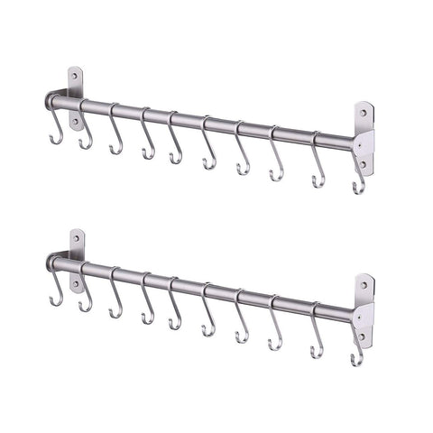 KES Solid SUS304 Stainless Steel S Hook Kitchen Garage Utensil Utility Large Hook 2mm-Thick Heavy Duty 10 Pcs Pack, Brushed, PSH6-P10