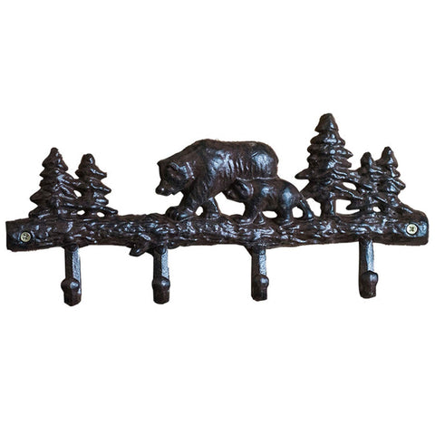 Woopoo Bear/Cat Vintage Cast Iron Wall Hooks - Decorative Cast Iron Wall Hook Rack- Stationary Hanger- Hats Bag Key Coat Vintage Design Hooks - Wall Mounted - Home Decorative Gift (Bear)