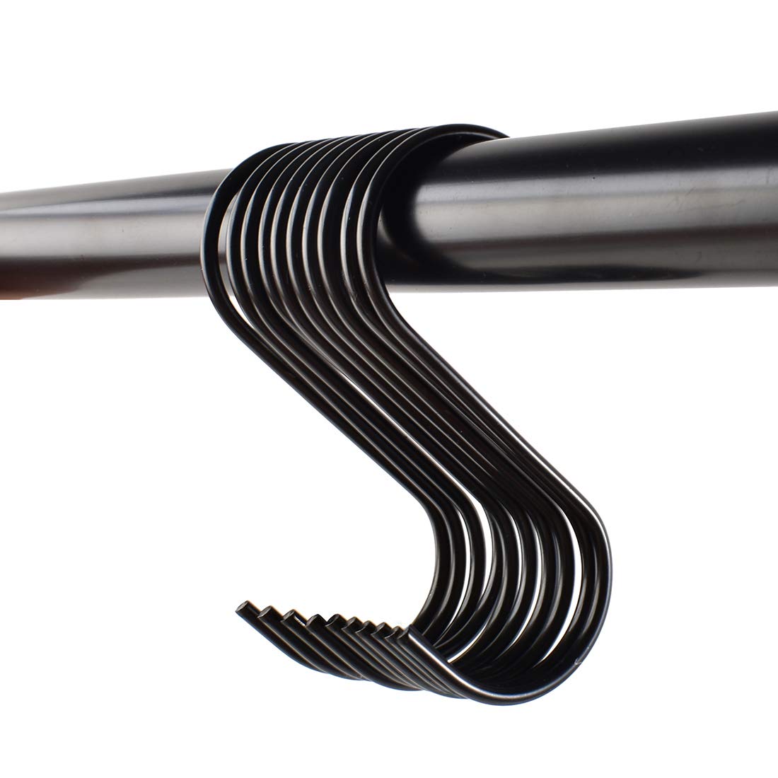HUIANER Black S Hooks Heavy-duty Hanging Hooks for Plants, Towels, Kitchen, Office, Garden, Holds up to 40 Lbs, 10 PCS