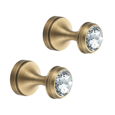Bathroom Towel Hook Crystal Solid Brass Bath Towel Robe Hook Chrome Finish Heavy Duty Clothes Bag Coat Hanger Keys Decorative Jewellery Rack for Wall and Cabinet by BLISSPORTE Pack of 2