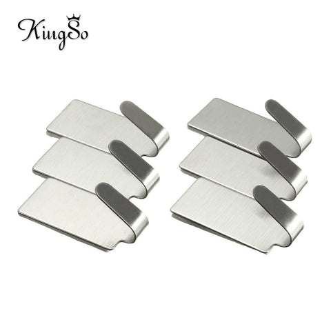 KINGSO 6Pcs Stainless Steel Self Adhesive Stick Wall Hook Hanger Holder