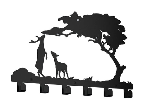 Wander Agio Sika Deer Pine Metal Wall Mounted Bag Hanger Coat Rack Clothing Hooks Black