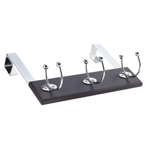 Rok Hardware Black Expresso Over The Door 3 Prong Closet Coat Sweater Hat Tie Clothes Towel Swivel Hook Hanger ROKOTDHBE
