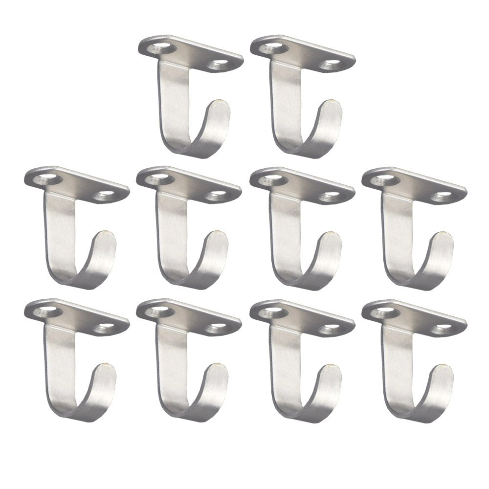 Mellewell 10 Pack Ceiling Hook Towel/Robe Clothes Hook for Closet Top Bathroom Kitchen Cabinet Garage Utility Heavy Duty, 8015-10