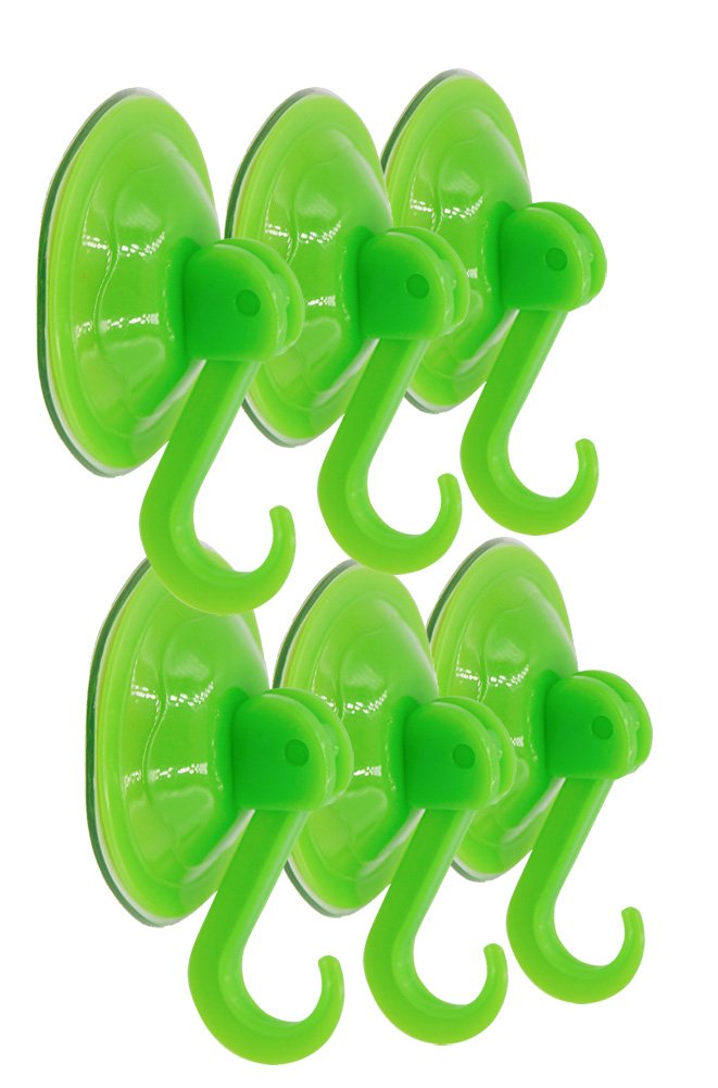 GLRSBUTY Suction Cup Hook Plastic Colorful Locking Hooks Strong Power Can Hold Heavy Duty for Key Coat Twoel Wreath Fit Bathroom Wall Window Glass Door (Pack of 6 )