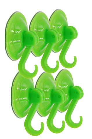 GLRSBUTY Suction Cup Hook Plastic Colorful Locking Hooks Strong Power Can Hold Heavy Duty for Key Coat Twoel Wreath Fit Bathroom Wall Window Glass Door (Pack of 6 )