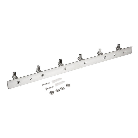 HOMEIDEAS 16-Inch Coat Hook SUS304 Stainless Steel Wall Mounted Coat Rack Bath Towel Hook with 6 Heavy Duty Hooks,Brushed Finish