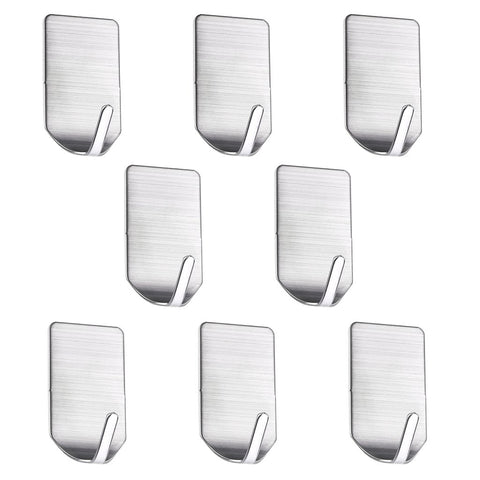 SumnaconÂ® 4 Pcs 304 Stainless Steel 3M Self Adhesive Wall Mount Coat and Hat Single Hook for Handbags, Umbrellas, Towels or Robes