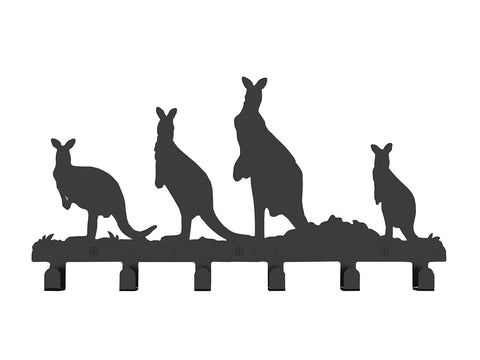 Wander Agio Animal Kangaroo Metal Wall Mounted Bag Hanger Coat Rack Clothing Hooks Black