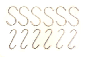 12 pcs Durable Zinc Plated Steel Construction S Hooks