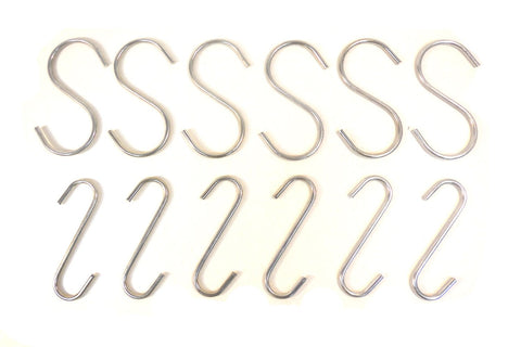 12 pcs Durable Zinc Plated Steel Construction S Hooks
