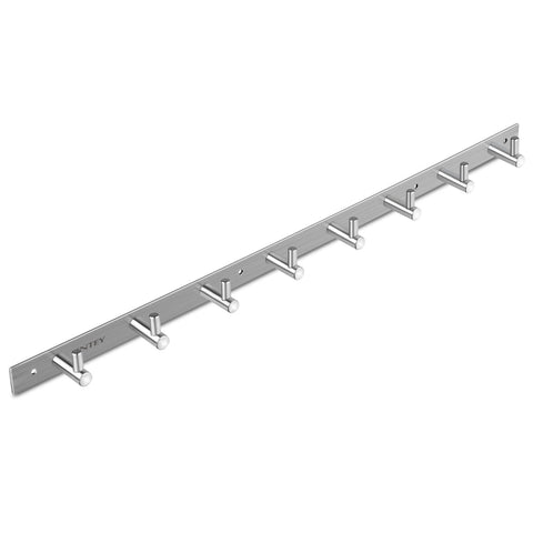 INTEY Wall Mounted Coat Rack, Heavy Duty Hooks Hanger Rack for Coats, Bags, Scarves, Towels and Umbrellas, Stainless Steel (8 Hooks)