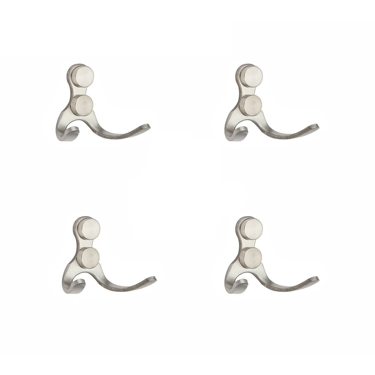 LonkerÂ stainless Double-ended coat hook, solid hook，For Home and Hotel Bedroom,Living room, Barth room and Shower room, 4 Set Pack in.