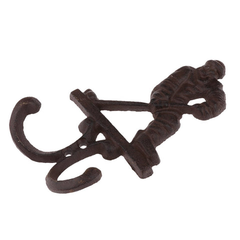 MonkeyJack Retro Rustic Metal Coat Hook Bedroom Bathroom Storage Hook Hanger for Home Cafe Shop Wall Decoration - Play Ice Hockey