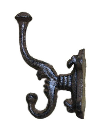 Starworld- 4 Set Heavy Duty Cast Iron Antique Style Hall Tree Restoration Coat Hooks Hat Hook Rack - 6 inch Brown Finish