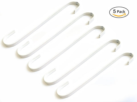 8 inches Stainless Steel Flat S Shaped Hooks Heavy Duty S Hooks,Pack of 5 (White)