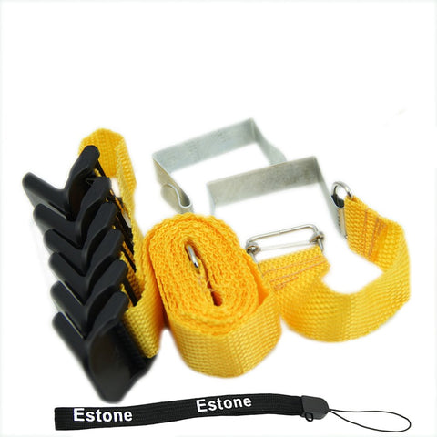 EstoneÂ® Adjustable Over Door Straps Hanger Hat Clothes Coat Bag Rack Organizer 8 Hooks