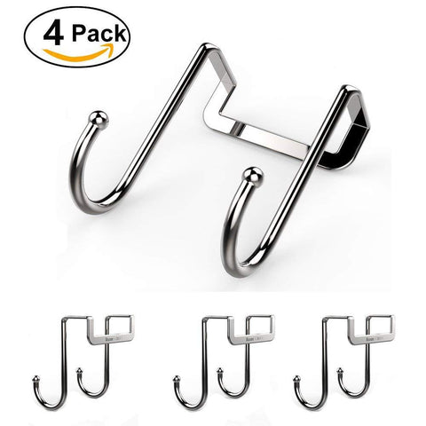 Counter Door Double Hook - 18/8 Stainless Steel Multiple Use S Shaped Distinctive Designed Hanging Over Door Hooks for Your Kitchen,Bathroom,Bedroom,Office,Cabinet Door to Hang Your Bags,Towels,Coat
