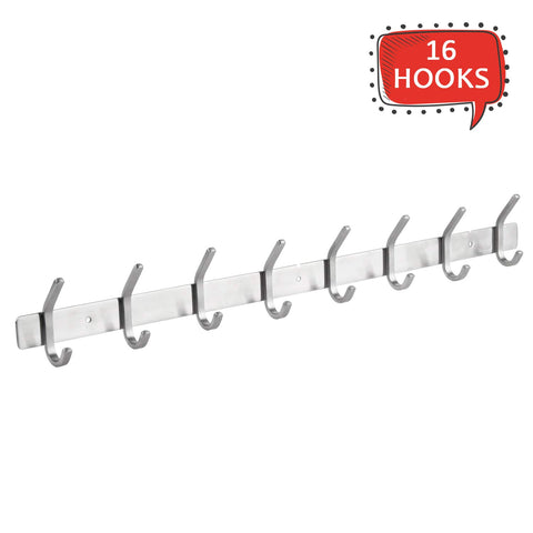 amzdeal Coat Hook Rack Wall Mounted Hook Rail Coat Hanger 16 Hooks