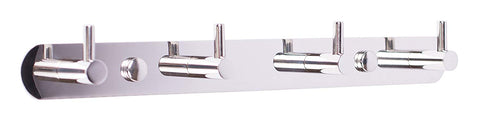 BirdRock Home Contemporary Robe Hook Coat and Hat Rack | 4 Hooks | Stainless Steel | Wall Mounted | Bathroom Towel Rail | Outdoor or Indoor