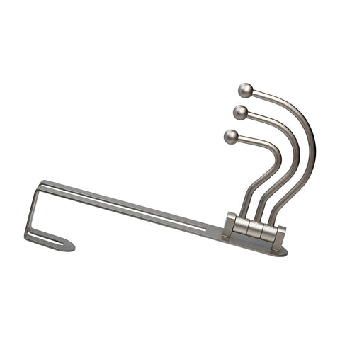 Rok Hardware Pearly Grey Over The Door 3 Prong Closet Coat Sweater Hat Tie Clothes Towel Swivel Hook Hanger ROKOTDHMN (2 Pack)