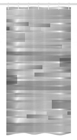 Ambesonne Modern Stall Shower Curtain, Futuristic Striped Web Forms Artistic Contemporary Graphic Fusion Artwork Print, Fabric Bathroom Decor Set with Hooks, 36" X 72", Silver Grey
