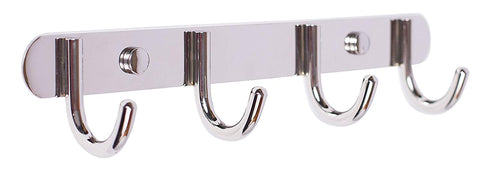 BirdRock Home Round Robe Hook Coat and Hat Rack | 4 Hooks | Stainless Steel | Wall Mounted | Bathroom Towel Rail | Outdoor or Indoor