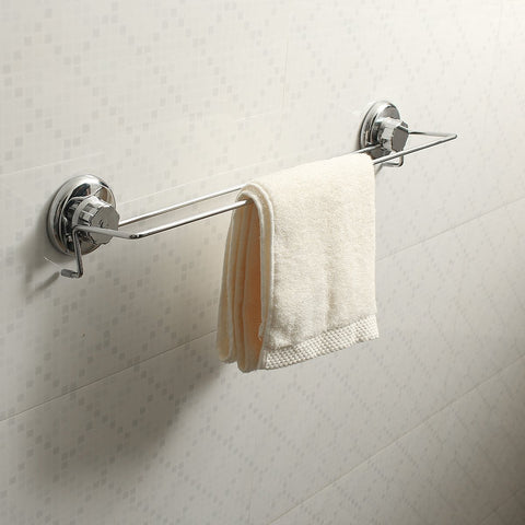 TAPCET No-Drilling Suction Cup Double Towel Bar Stainless Steel Never Rust Bathroom & Kitchen Wall Mount Rack Hanging Towel Dual Hanger