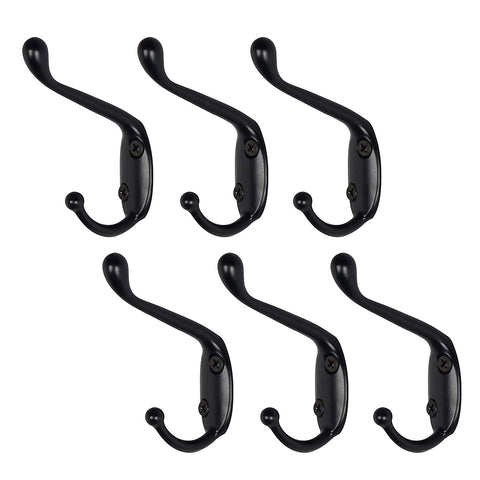 WEBI Swan Hooks, Metal Double Prong Coat Hat Hook,Bath Towel Closet Clothes Hanger Rail, Clothes Garment Rack Holder, Wall Mount Entryway Kitchen Home Office Storage,White