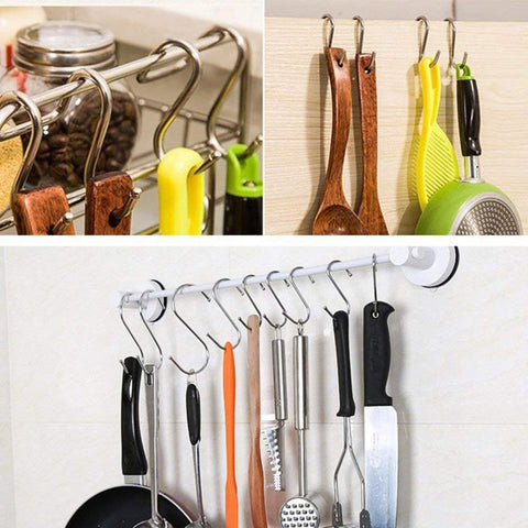 SUJING 15 Pack Heavy-Duty S Hooks Stainless Steel S Shaped Hooks Hanging Hangers Hanging Hooks Pan Pot Holder Rack Hooks
