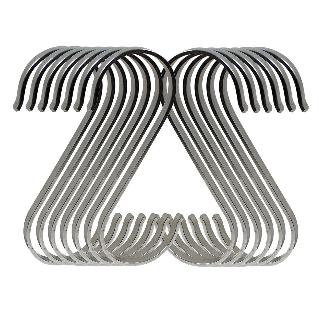 Zooohot 15 PCS 4 Inch S hooks Metal Multipurpose Utility Hooks Kitchen Pot Pan Hanger Clothes Storage Rack