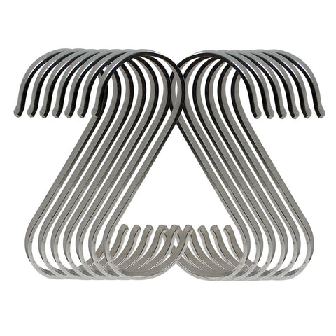 Zooohot 15 PCS 4 Inch S hooks Metal Multipurpose Utility Hooks Kitchen Pot Pan Hanger Clothes Storage Rack