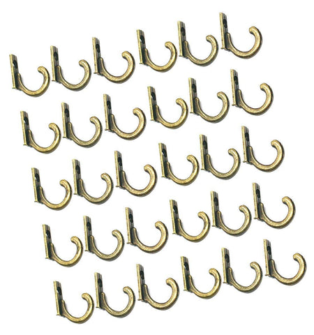 30pc Vintage Bronze Wall Mounted Single Hook Hangers (A)