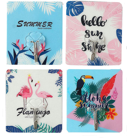 Strong Adhesive Wall Hooks Utility Colorful Hanging Hooks Heavy Duty Reusable Home Kitchen Closet Bathroom Stainless Steel Storage Hooks, Damage Free Hanging,Value Pack of 28