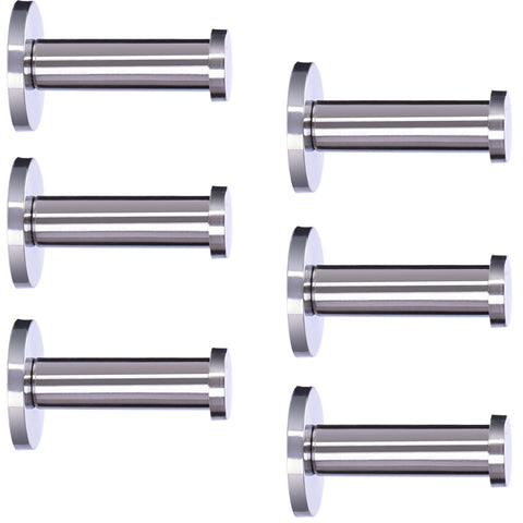 6 Pieces Wall-Mount Towel Hook Coat Hook Stainless Steel (2 Inch)