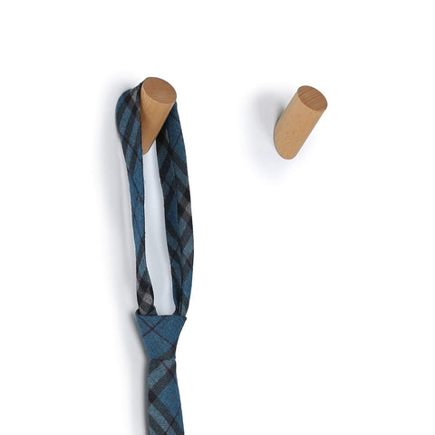 ETECHMART 2" Natural Wooden Coat Hooks Handcrafted Wall Mounted Modern Wood Hat Rack Towel Hanger (Beech, Pack of 2)