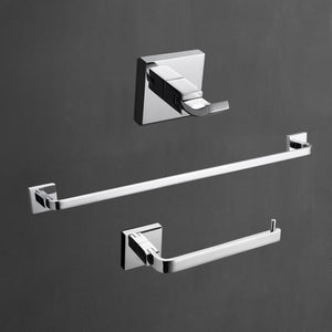 OukuÂ® Wall Mount Contemporary Solid Brass Chrome Finish Robe Hook and Towel Ring and Towel Bar 3 PCS Bath Collection Set Lavatory Shower Furniture Towel Holder Racks and Stands