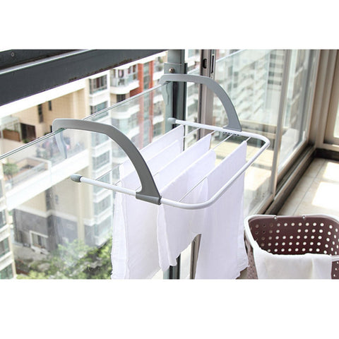 TOAO Indoor/Outdoor Easy Install Folding Clothes Drying Rack-Hanging over the door or on Bathroom Windowsill Guardrail Corridor BalconyÂÂ
