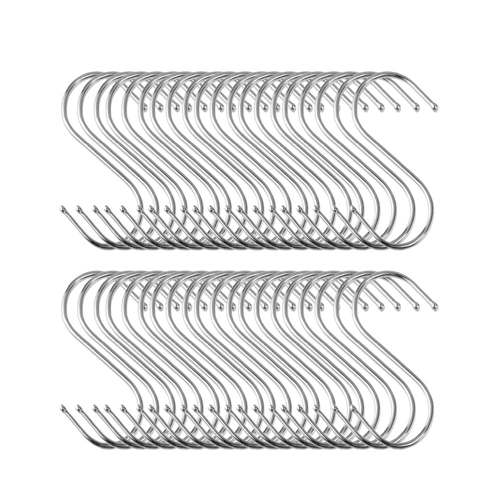 Heavy Duty S Hook, Stainless Steel S Shaped Hooks Hanging Hanger for Pans Pots Plants Bags Towels